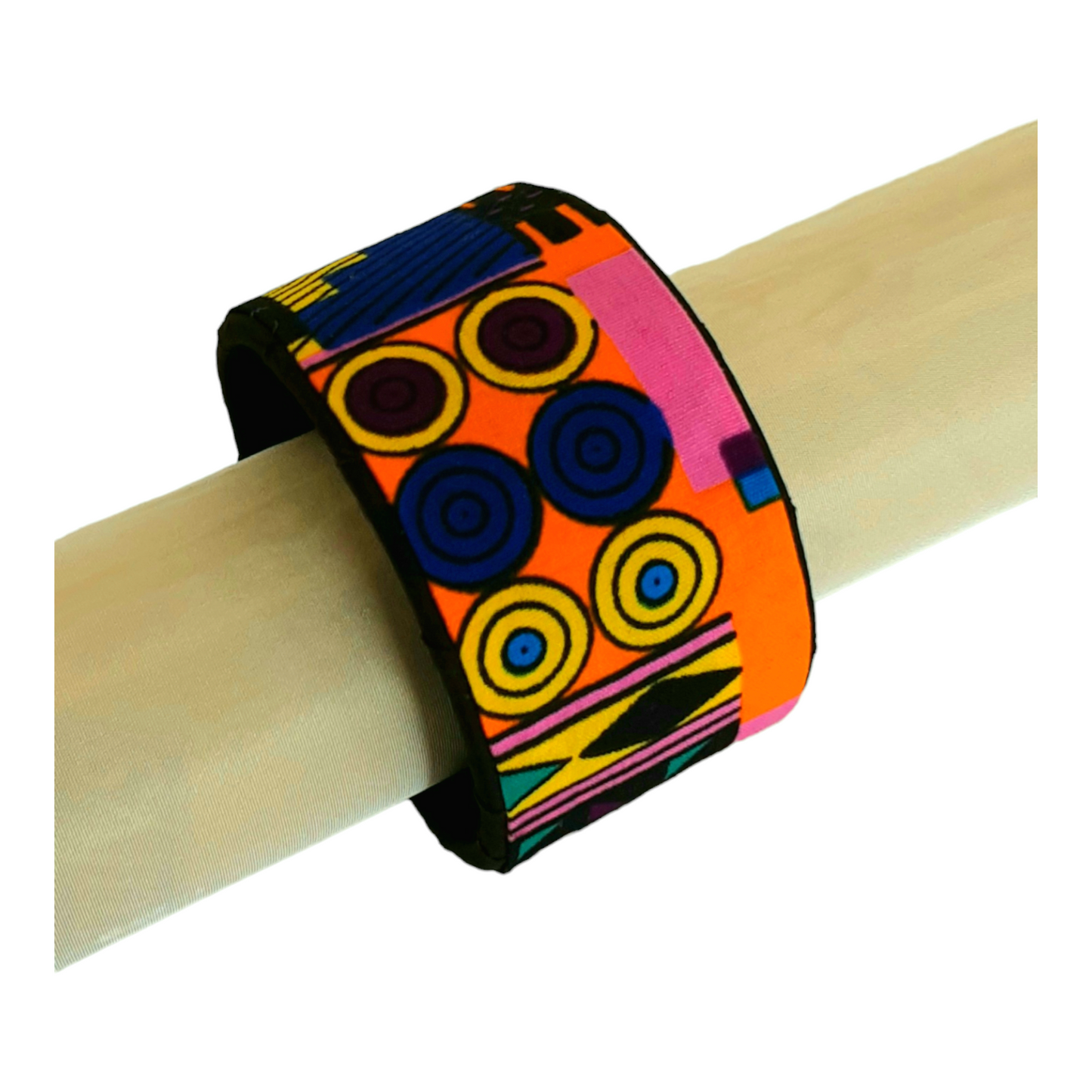 Bracelet- Manchette en tissu Wax modèle SIKA