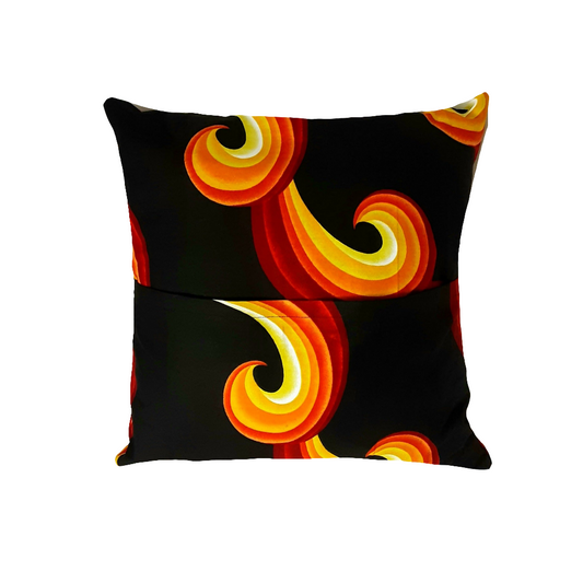 Housse de coussin décoratif orange/noir