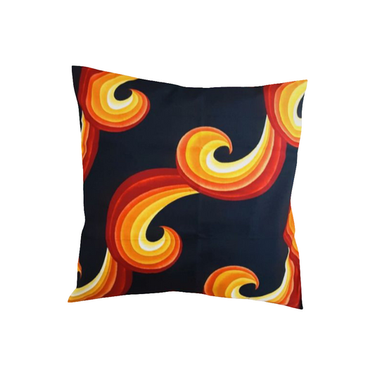 Housse de coussin décoratif orange/noir