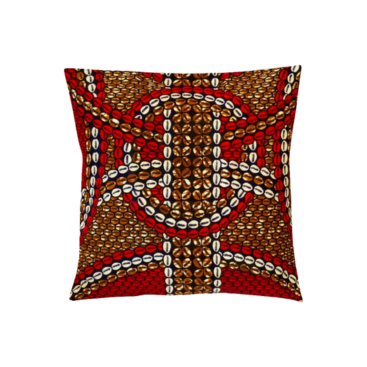 Housse de coussin décoratif Wax "Cauris"