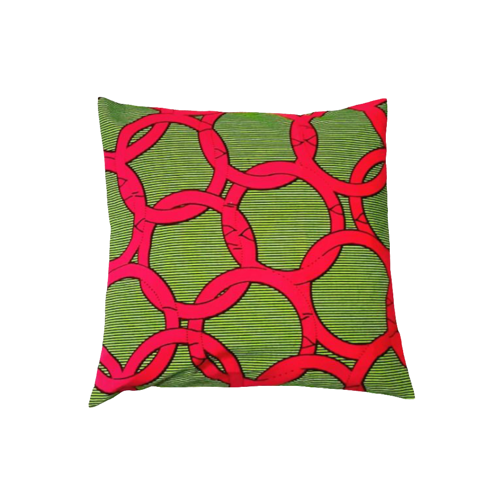 Housse de coussin Wax motifs anneaux