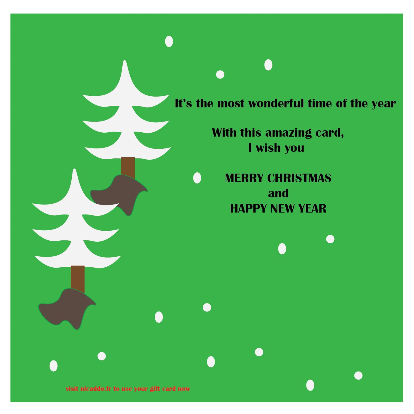 "Merry Christmas" and "Happy New Year" Gift Card
