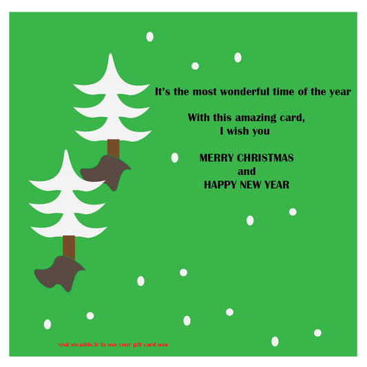 "Merry Christmas" and "Happy New Year" Gift Card