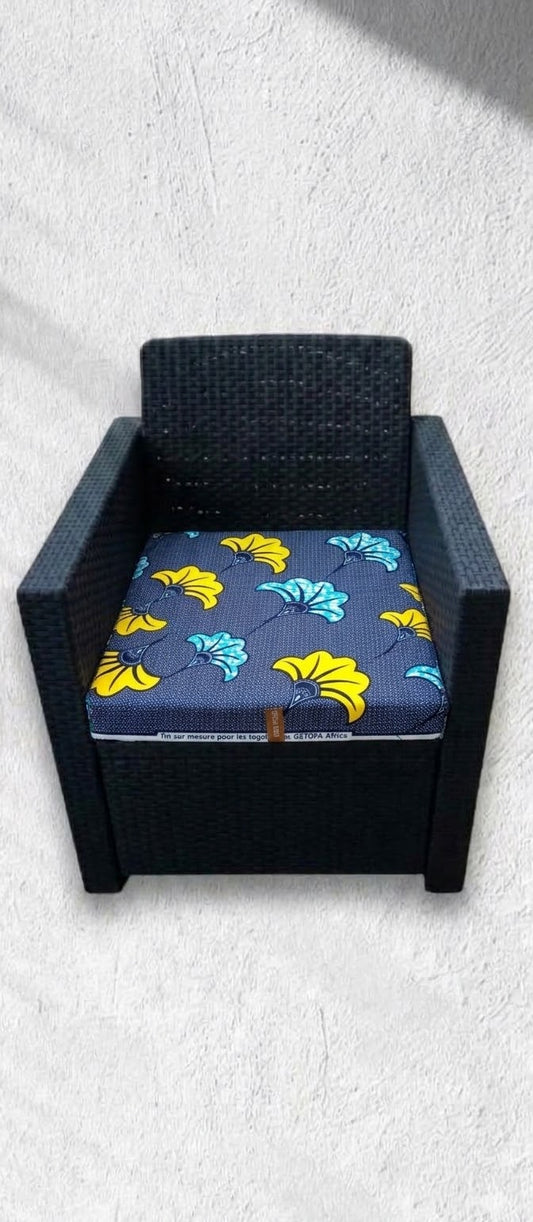 Housse de coussin salon de jardin- coton wax- Flo