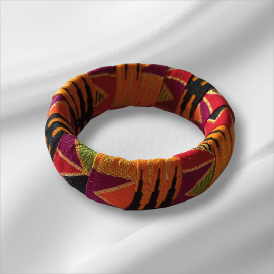 Bracelet bombé Wax motif Kenté/2,5cm