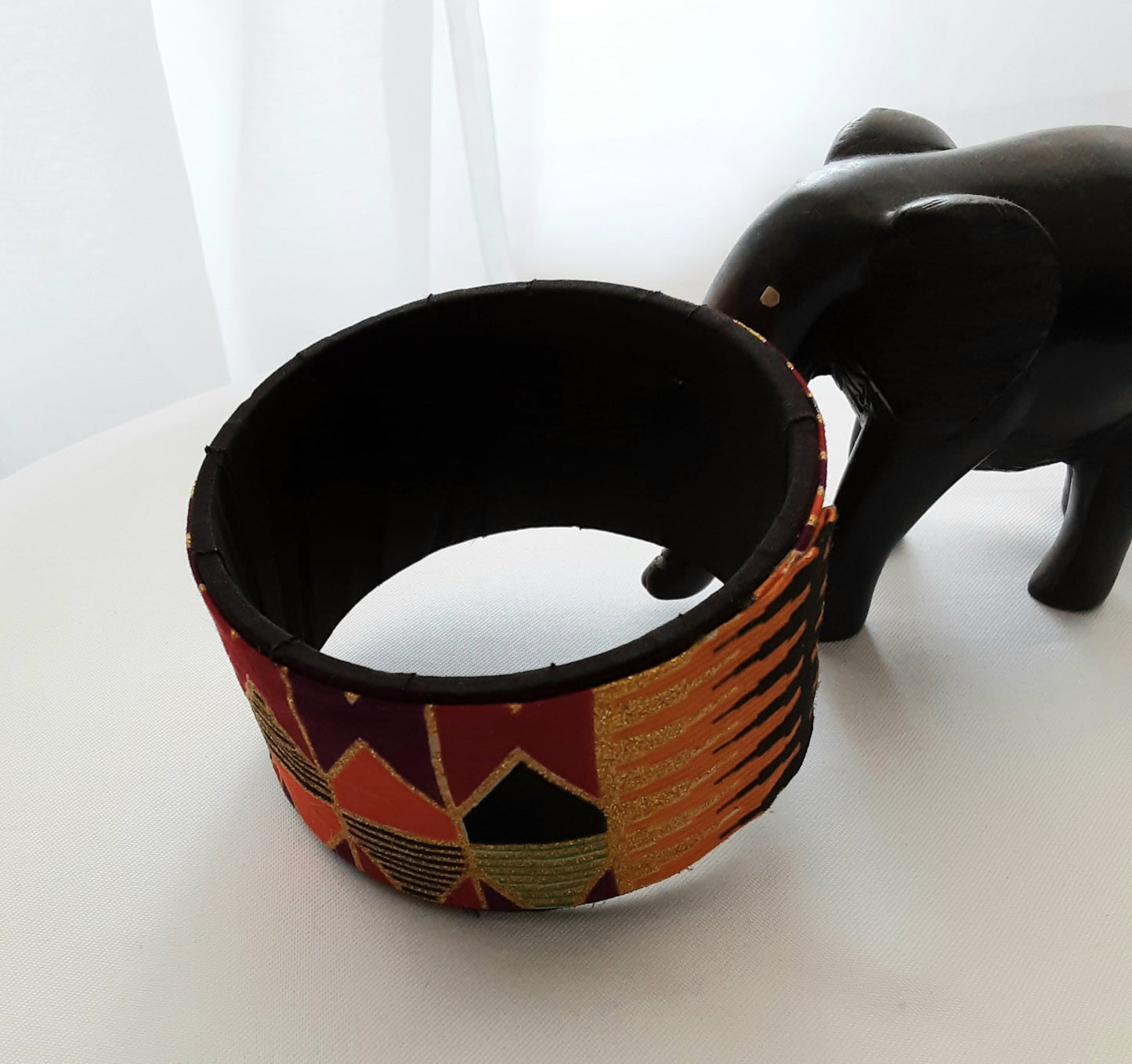 Bracelet- Manchette en tissu Wax modèle SIKA