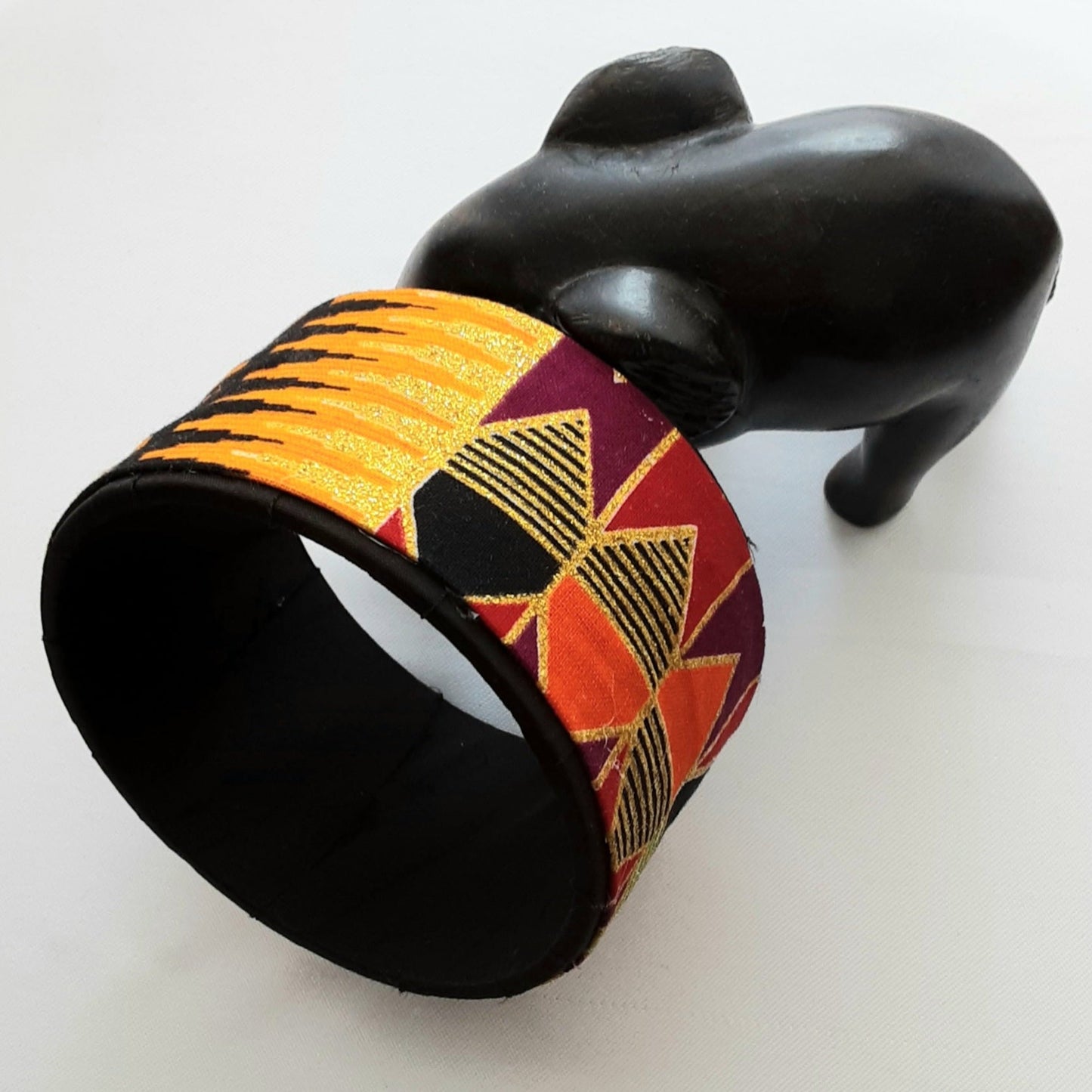 Bracelet- Manchette en tissu Wax modèle SIKA