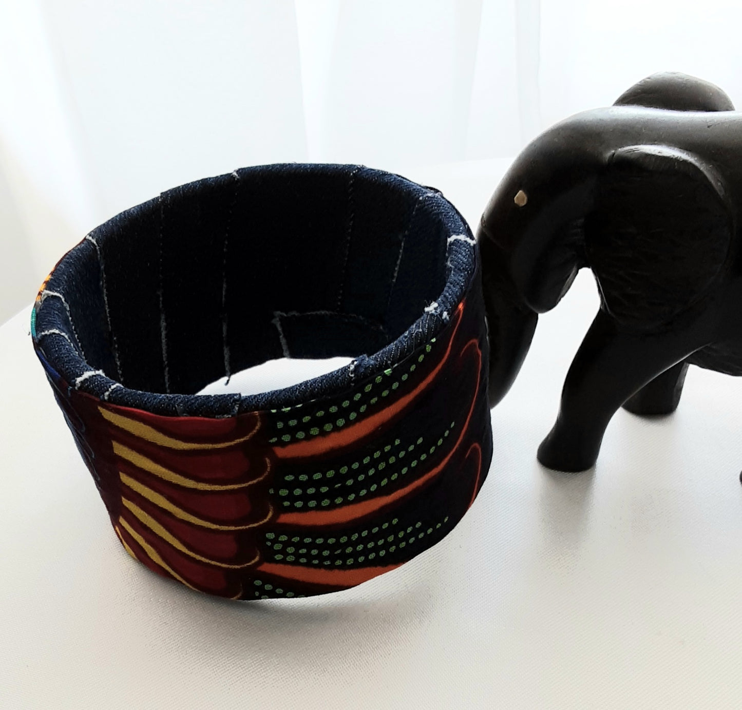 Bracelet- Manchette en tissu Wax modèle SIKA