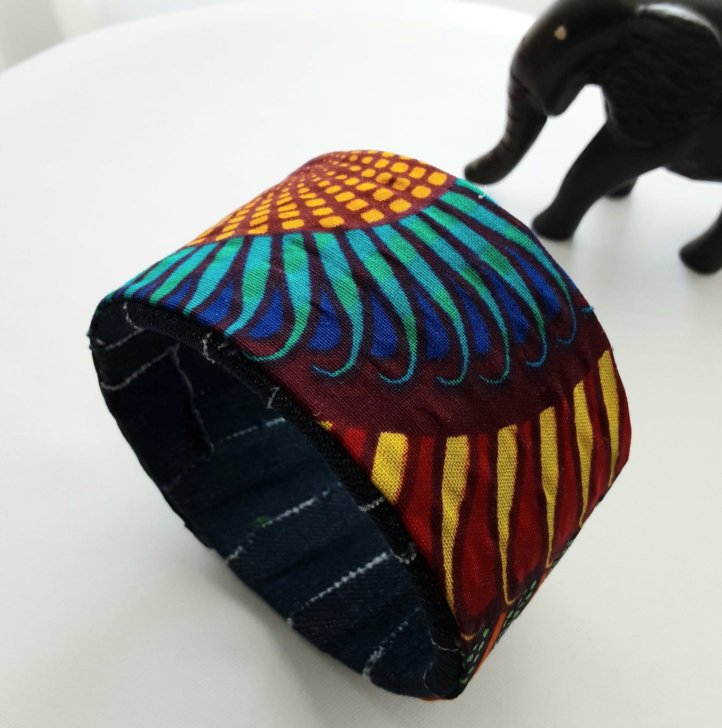 Bracelet- Manchette en tissu Wax modèle SIKA