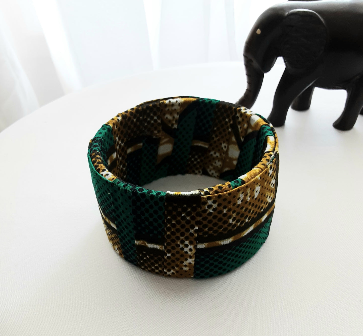 Bracelet- Manchette en tissu Wax modèle SIKA