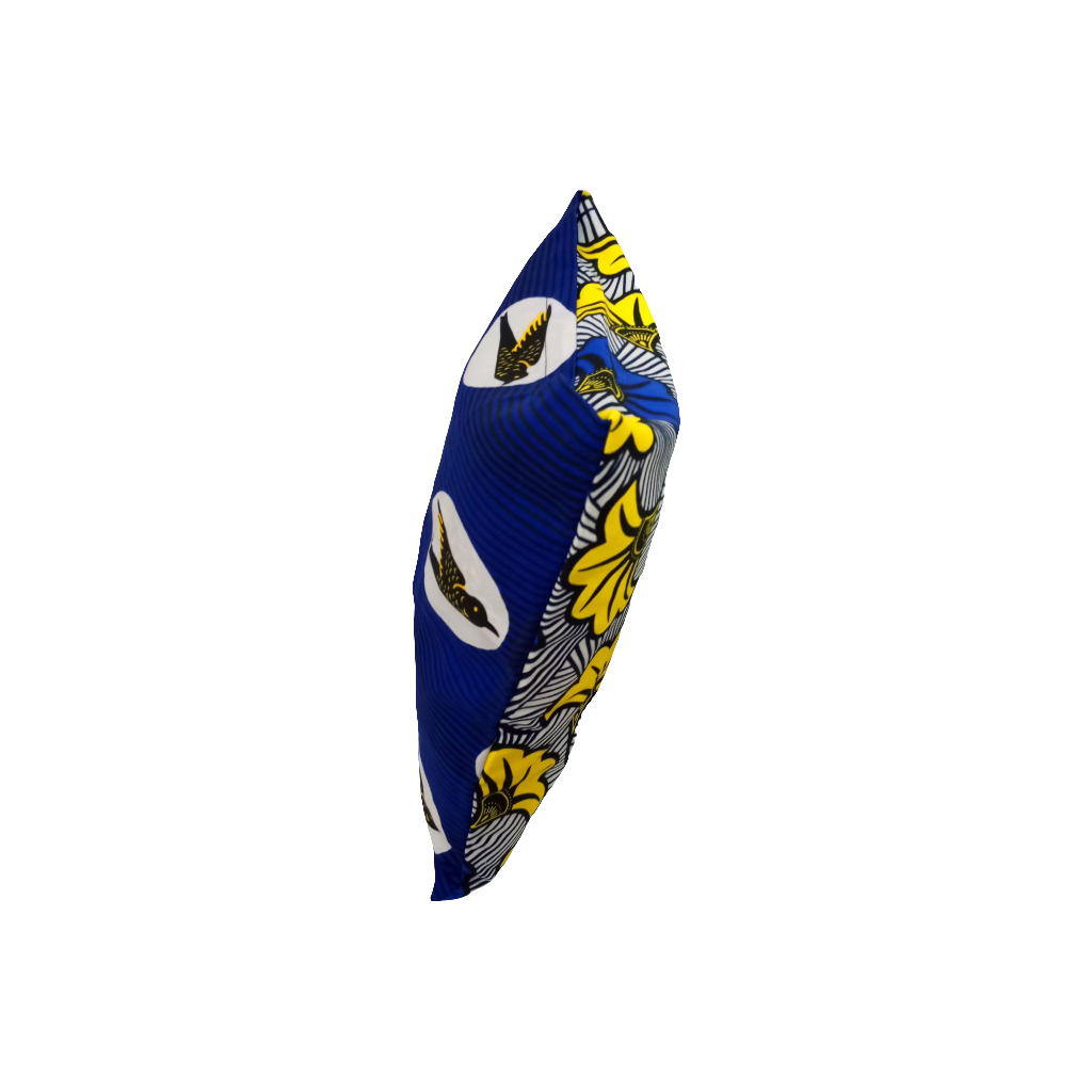 Housse de coussin décoratif " Fleurs/ hirondelles bleues"