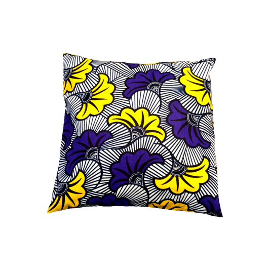 Housse de coussin décoratif "Fleurs/ Hirondelles violettes"