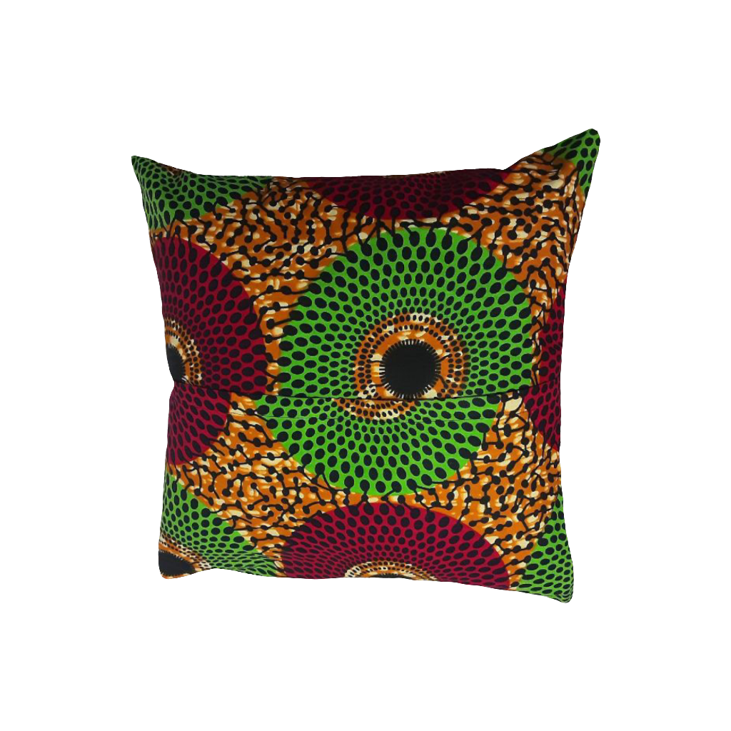 Housse de coussin décoratif Wax "Disques "