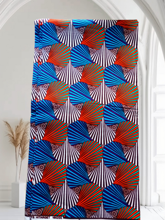 Tissu Wax-Pagne Africain 100% coton violet/jaune 0010